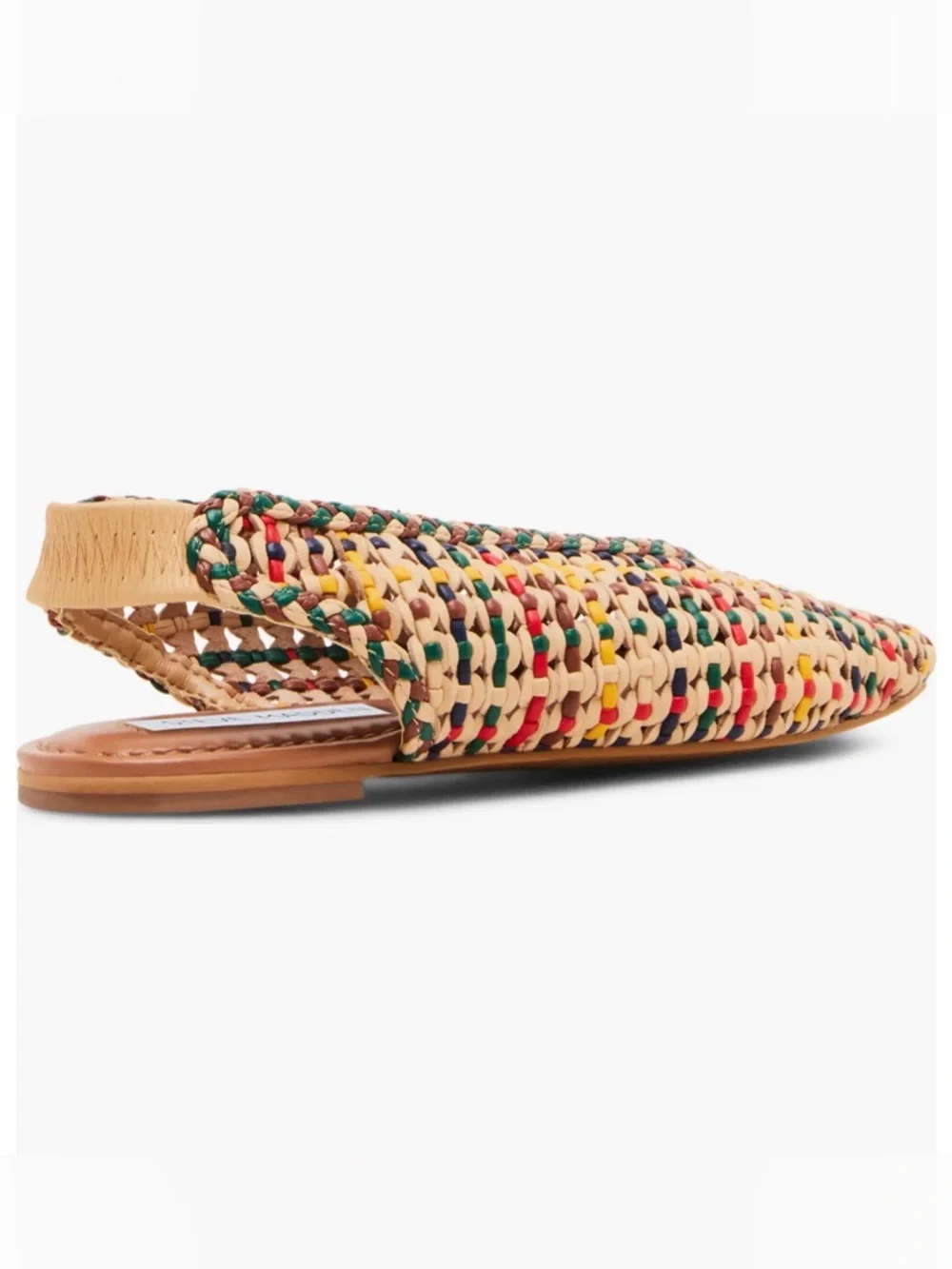 Steve Madden Rumi Slingback Flats Womens 7 Multicolor Woven Leather - Picture 2 of 9